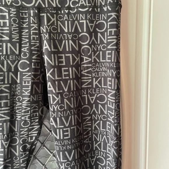 Calvin Klein Black and White Logo Maxi leggings size large - Picture 5 of 5